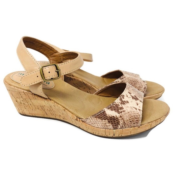 montana | Shoes | Montana Leather Snake Print Wedge Sandals 75 | Poshmark